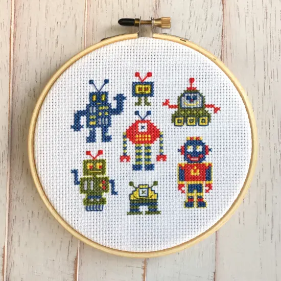 Robot Counted Cross Stitch DIY KIT {3}