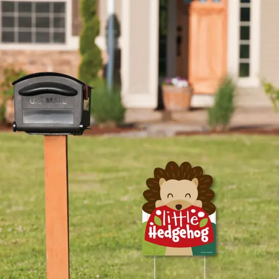 Big Dot of Happiness Forest Hedgehogs - Outdoor Lawn Sign - Woodland Birthday Party or Baby Shower Yard Sign - 1 Piece {3}
