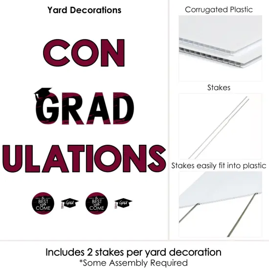 Big Dot of Happiness Maroon Graduation Party Yard Signs - Outdoor Lawn Decorations - ConGRADulations {6}