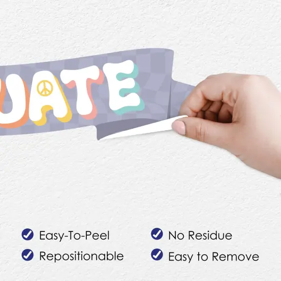 Big Dot of Happiness Groovy School Graduation Party Photo Backdrop - Wall Decals {6}