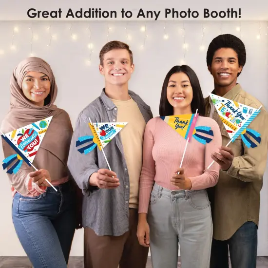 Big Dot of Happiness Thank You Teachers - Triangle Teacher Appreciation Photo Props - Pennant Flag Centerpieces - Set of 20 {6}