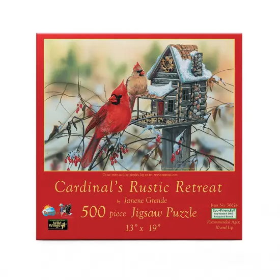 Sunsout Cardinal's Rustic Retreat 500 pc Jigsaw Puzzle 30624 {4}
