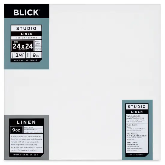 Blick Studio Linen Stretched Canvas - 24" x 24", Traditional 3/4" Profile {1}