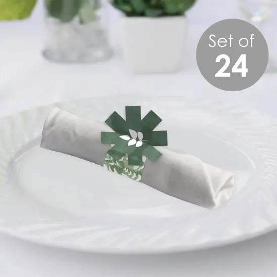 Big Dot of Happiness Boho Botanical - Greenery Party Paper Napkin Holder - Napkin Rings - Set of 24 {3}