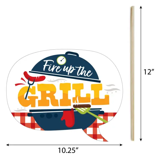 Big Dot of Happiness Fire Up the Grill - Summer BBQ Picnic Party Photo Booth Props Kit - 20 Count {7}
