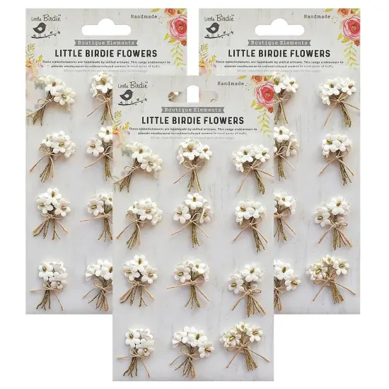 Pack of 3 - Little Birdie Paper Bouquet 12/Pkg-Moon Light {1}