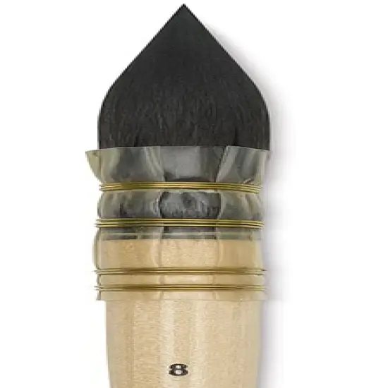 Isabey Original Siberian Blue Squirrel Brush - Quill Mop, Short Handle, Size 8 {2}