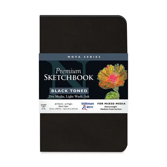 Stillman & Birn Nova Series Toned Softcover Sketchbook- Black, 5-1/2" x 8-1/2" {2}