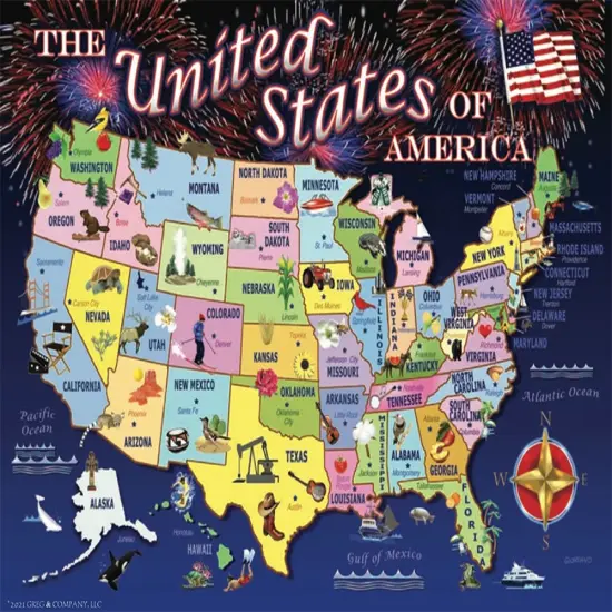 Sunsout United States Map 1000 pc Fourth of July Jigsaw Puzzle 37266 {1}