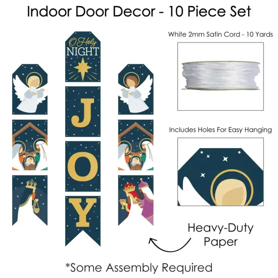 Big Dot of Happiness Holy Nativity - Hanging Vertical Paper Door Banners - Manger Scene Religious Christmas Wall Decoration Kit - Indoor Door Decor {6}