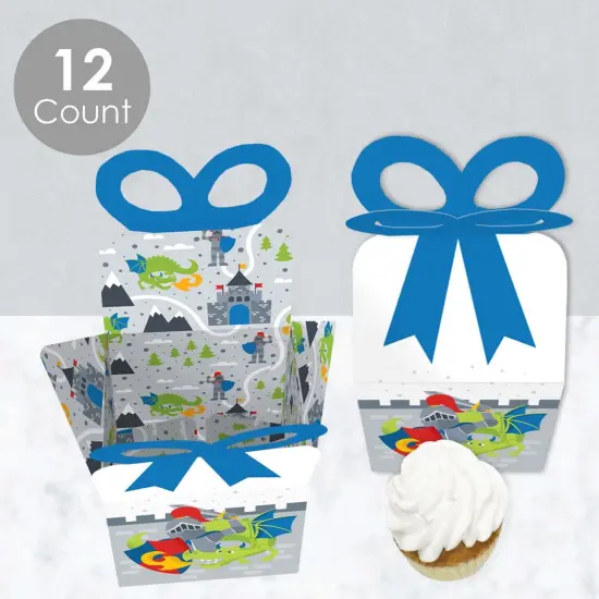 Big Dot of Happiness Calling All Knights and Dragons - Square Favor Gift Boxes - Medieval Party or Birthday Party Bow Boxes - Set of 12 {4}