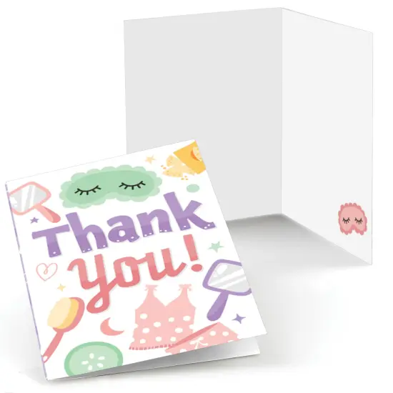 Big Dot of Happiness Pajama Slumber Party - Girls Sleepover Birthday Party Thank You Cards (8 count) {1}