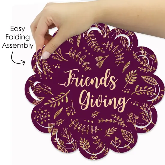 Big Dot of Happiness Elegant Thankful for Friends - Friendsgiving Thanksgiving Party Round Table Decorations - Paper Chargers - Place Setting For 12 {6}