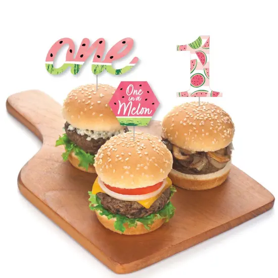 Big Dot of Happiness 1st Birthday One in a Melon - Dessert Cupcake Toppers - Fruit First Birthday Party Clear Treat Picks - Set of 24 {4}