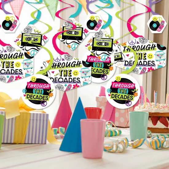 Big Dot of Happiness Through the Decades - 50s, 60s, 70s, 80s, and 90s Party Hanging Decor - Party Decoration Swirls - Set of 40 {3}