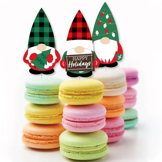 Big Dot of Happiness Red and Green Holiday Gnomes - DIY Shaped Christmas Party Cut-Outs - 24 Count {4}