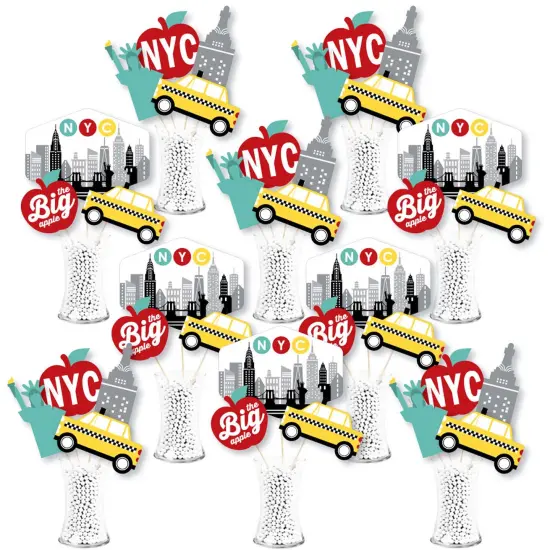 Big Dot of Happiness NYC Cityscape - New York City Party Centerpiece Sticks - Showstopper Table Toppers - 35 Pieces {1}