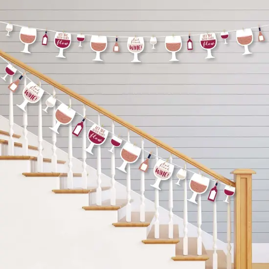 Big Dot of Happiness But First, Wine - Wine Tasting Party DIY Decorations - Clothespin Garland Banner - 44 Pieces {3}