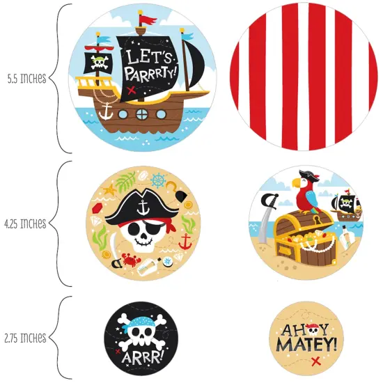 Big Dot of Happiness Pirate Ship Adventures - Skull Birthday Party Giant Circle Confetti - Party Decorations - Large Confetti 27 Count {3}