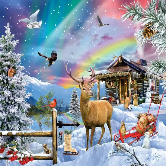 Sunsout Winter In The Mountains 300 pc Christmas Jigsaw Puzzle 35221 {1}