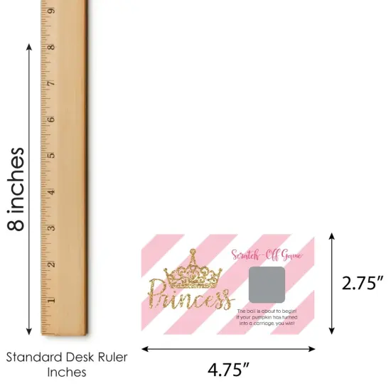 Big Dot of Happiness Little Princess Crown - Pink and Gold Princess Baby Shower or Birthday Party Game Scratch Off Cards - 22 Count {7}