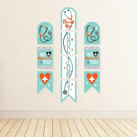 Big Dot of Happiness Thank You Doctors - Hanging Vertical Paper Door Banners - Doctor Appreciation Week Wall Decoration Kit - Indoor Door Decor {4}