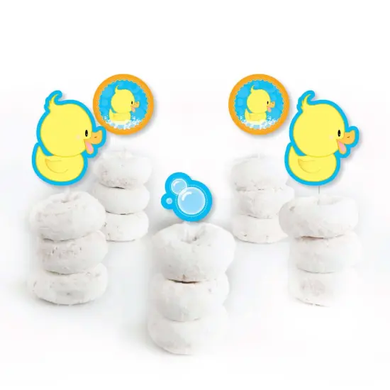 Big Dot of Happiness Ducky Duck - Dessert Cupcake Toppers - Baby Shower or Birthday Party Clear Treat Picks - Set of 24 {3}