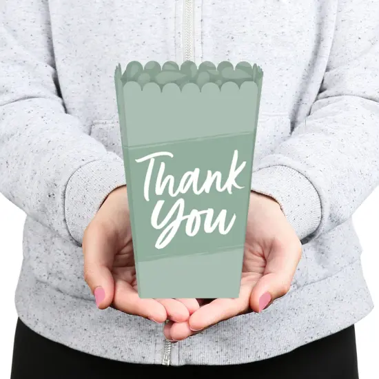 Big Dot of Happiness Sage Green Elegantly Simple - Guest Party Favor Popcorn Treat Boxes - Set of 12 {6}