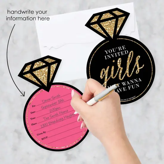 Big Dot of Happiness Girls Night Out - Shaped Fill-in Invitations - Bachelorette Party Invitation Cards with Envelopes - Set of 12 {3}