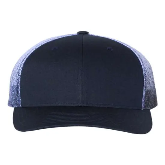 Richardson&reg; Printed Mesh Trucker Cap Navy/N to White Fade {1}
