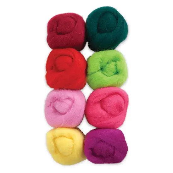 Wistyria Editions 100% Wool Roving - Zinnias, Pkg of 8 {1}