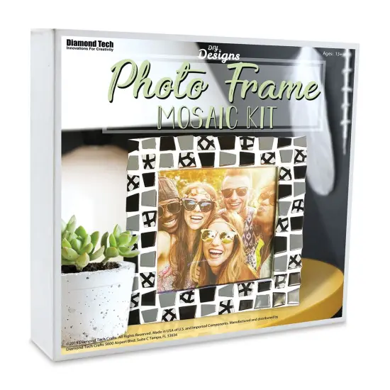 DIY Designs Photo Frame Mosaic Kit - Black/White, 6" x 6" {1}