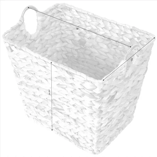 Large Multipurpose Handwoven Water Hyacinth Wicker Basket, Ideal for Organizing and Storing Towels Outdoors, and for Bedroom Use, Living Room, Bathroom, and Laundry Room {5}
