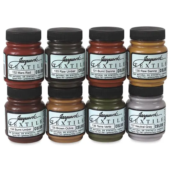 Jacquard Textile Color - Earth Tones, Set of 8 colors, 2.25 oz jars {1}