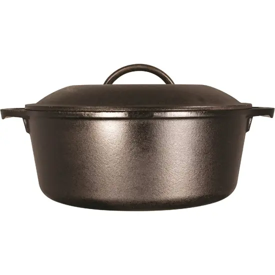 Lodge Cast Iron Dutch Oven with Dual Handles, Pre-Seasoned Cooking and Serving Pot, 7-Quart {3}