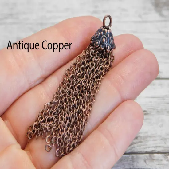 69x12mm Chain Tassel -- Choose Your Color Antique Silver(2030) {6}