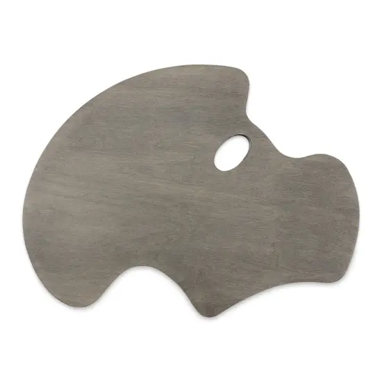 New Wave Art Wood Palette - Grey, 20-1/2" x 16" x 1/5", Expressionist Confidant, Left Hand {1}