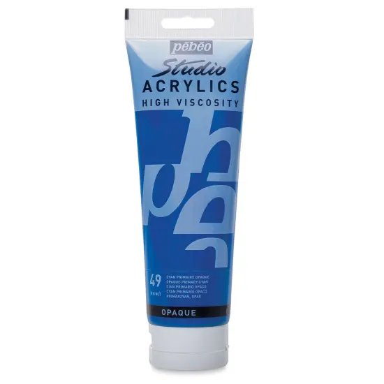 Pebeo High Viscosity Acrylics - Opaque Primary Cyan, 250 ml tube {1}