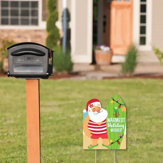 Big Dot of Happiness Tropical Christmas - Outdoor Lawn Sign - Beach Santa Holiday Party Yard Sign - 1 Piece {3}