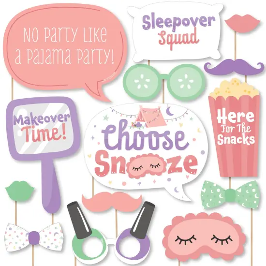 Big Dot of Happiness Pajama Slumber Party - Girls Sleepover Birthday Party Photo Booth Props Kit - 20 Count {1}