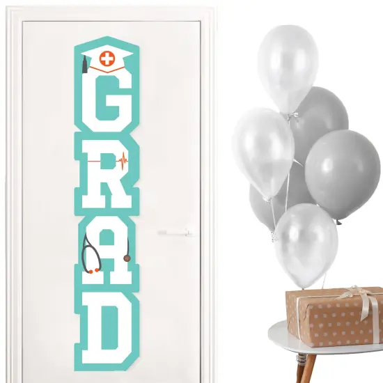 Big Dot of Happiness Medical School Graduation Banner - Vertical Shaped Banner Decorations {1}
