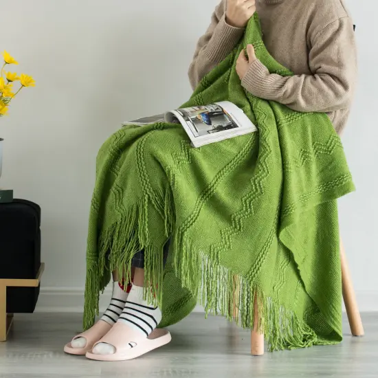 Decorative Throw Blanket - 50x60in Soft Knit with Delightful Fringe Edges for a Sophisticated and Cozy Touch to Your Living Space Lightweight, Breathable, Easy Care, Versatile, All-Season, Ideal for Lounging, Gifting Beige {12}