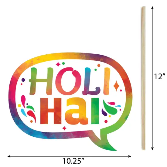 Big Dot of Happiness Funny Holi Hai - Festival of Colors Party Photo Booth Props Kit - 10 Piece {6}