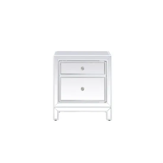 21 inch mirrored end table in white {1}