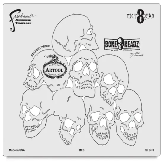 Iwata Artool Freehand Template - Set of 4, BoneHeadz 8 Dead {2}