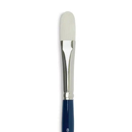 Silver Brush Bristlon Stiff White Synthetic Brush - Filbert, Size 8, Short Handle {1}