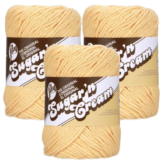 (Pack of 3) Lily Sugar'n Cream Yarn - Solids-Country Yellow {1}