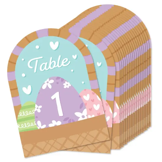 Big Dot of Happiness Spring Easter Bunny - Happy Easter Party Double-Sided 5 x 7 inches Cards - Table Numbers - 1-20 {1}