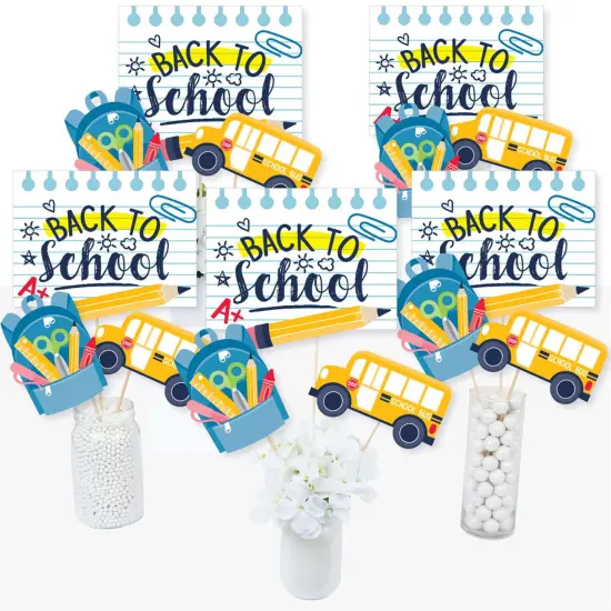 Big Dot of Happiness Back to School - First Day of School Classroom Decorations and Centerpiece Sticks - Table Toppers - Set of 15 {3}