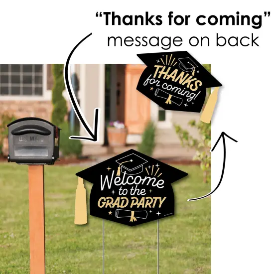 Big Dot of Happiness Goodbye High School, Hello College - Graduation Party Yard Sign with Stakes - Double Sided Outdoor Lawn Sign - Set of 3 {3}